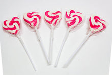 Load image into Gallery viewer, Lollipops - Pink n White Mini Heart Lollipop 24pc - Sunshine Confectionery
