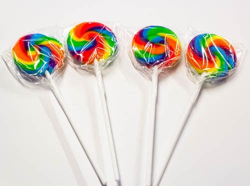 Lollipops - Rainbow Mini Swirl Lollipop 8pc - Sunshine Confectionery