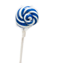 Load image into Gallery viewer, Lollipop Flat Handmade - Blue Swirl - Sunshine Confectionery
