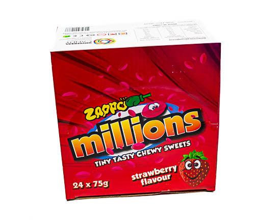 Zappo Millions Strawberry Box - Sunshine Confectionery