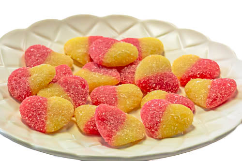 Sour Peach Hearts 2.5kg - Sunshine Confectionery