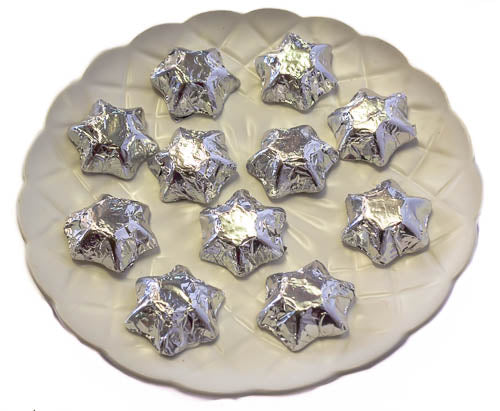 Stars - Chocolate Foil Stars - Silver 300g - Sunshine Confectionery