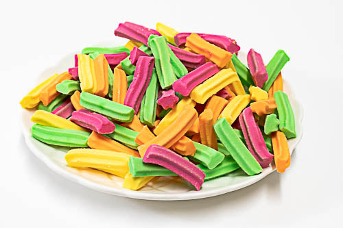 Mini Fruit Sticks - Mixed Colours 450g - Sunshine Confectionery