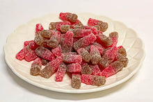 Load image into Gallery viewer, Vegetarian Sour Cherry Cola Bottles 100g - Sunshine Confectionery
