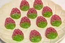 Load image into Gallery viewer, Vegetarian Sour Strawberries 90g - Sunshine Confectionery
