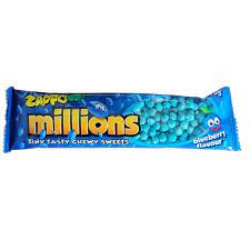 Zappo Millions Blueberry 75g packet - Sunshine Confectionery
